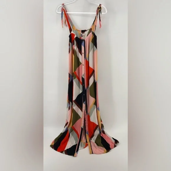 Billabong Rainbow Gate Maxi Boho Beachy Geometric Flowy Resort Dress Size M - Picture 5 of 12